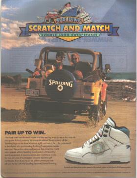 Spalding 1990 Summer Sweepstakes ad flyer