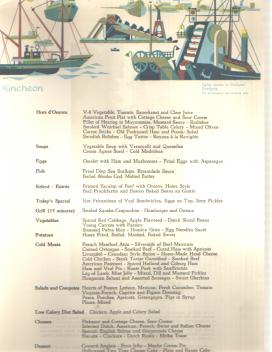 SS Statendam Breakfst Menu 1963 Holland Dikes