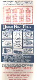 1948 Ad Blotter Drink More Milk, Stewarts EX