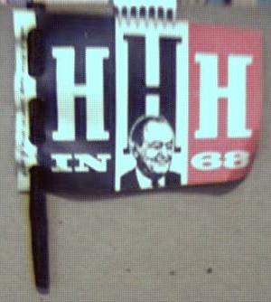 Herbert H Humphrey 1968 Campaign Paper Flag