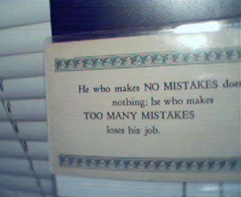 He Who Makes No Mistakes Does Nothing-