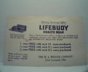 Lifebouy Health Soap! Advertising Card!