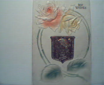 Best Wishes Card with Roses and Woman Profile