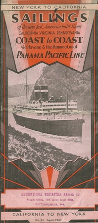 PANAMA PACIFIC LINE NY TO CALIF BROCHURE #21 1930