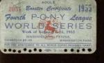Pony League World Series 1955 Booster Pass