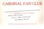 St Louis Cardinal Fan Club card unused 1950s