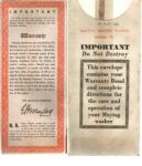 Maytag Washer Warranty & Instructions 1941