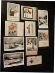 Vintage Christmas Cards 9 one Easter 1940s?