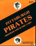 Pittsburgh Pirates Program and Scorcard 83'