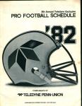Pro Football Schdule 1982 Comp of Teledyne