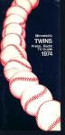 Minnesota Twins 1974 Media Guide! Schedule!