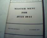 SB-10-37 Master Menu Meals for  March 1944