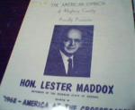 Lester Maddox Campaign Poster from 9/11/68