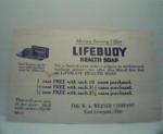 Lifebouy Health Soap! Advertising Card!
