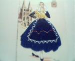 Tarjeta Postal-Embroidered Dress on Woman!