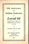 Local 61 Building Dedication Program, 1958!