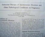 Endocrine Therapy of Spontaneous Abortion