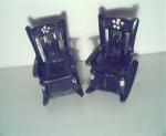 Twin Black Rocking Chairs    Made of Cast Metall!