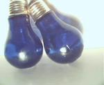 Blue Glass Light Bulb Style Matching Set!