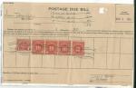1952 POSTAGE DUE BILL w/STAMPS, $1.33 WOW!