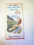 1964 ENCO Idaho,Montana Wyoming Road Map