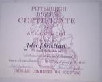 Pittsburgh Diocese Certificate of Achievement 1990