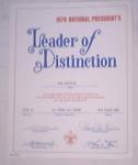 1975 Leader of Distinction Certificate