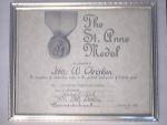 1989 The St. Anne Medal - FRAMED