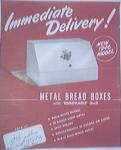 New 1946 Model Metal Bread Box with Removable Shelf