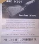SINK SCOOP Precision Metal Specialties Co. 1940's AD
