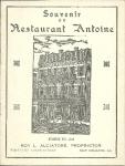 Souvenir du Restaurant Antoine, new Orleans,1940