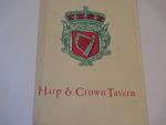 Harp & Crown Tavern - Pittsburgh- Vintage menu 1960's