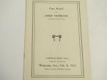 Josef Hofmann-Piano Recital- 2/8/1922- Pittsburgh