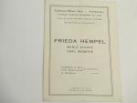 Frieda Hempel-Soprano Concert- 11/20/ 1919