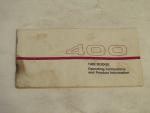 Dodge 400- 1982 Owners Manual & Instructions