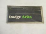 Dodge Aries 1981- Owners Manual & Instructions
