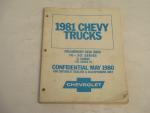 Chevy Trucks May 1980 Sales Data Book- El Camino