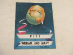 Pitt vs. W & Mary Football Program- 9/24/1949